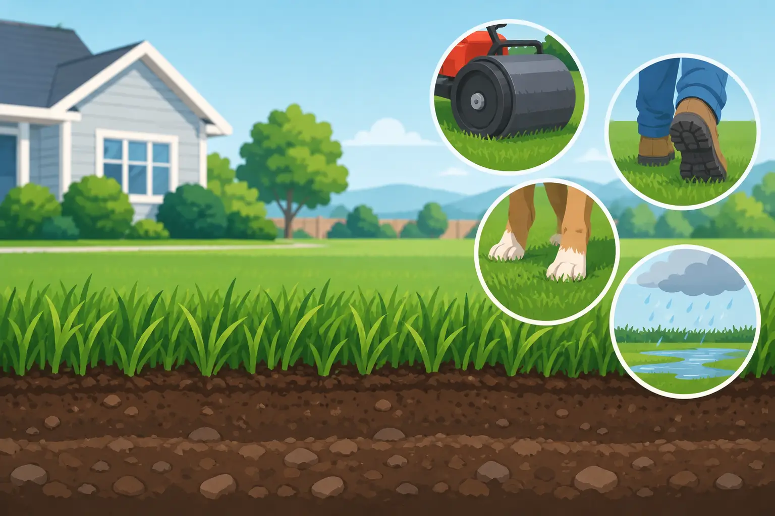 Lawn Compaction Causes in Virginia Yards